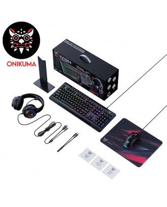 KEYBOARD ONIKUMA TZ5006 Combo Set (Keyboard, Mouse, Headset, Headset Stand, Mouse Pad)